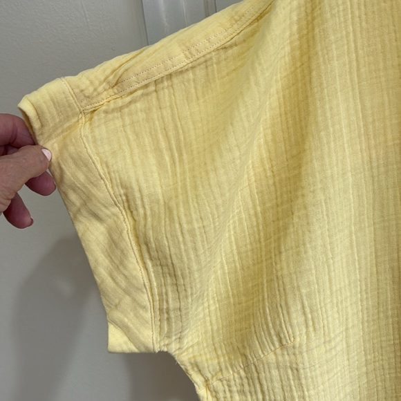 LL Bean Yellow Cotton Gauze Top - Picture 3 of 9